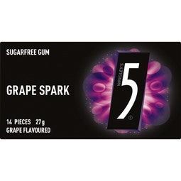 5 Gum Grape Spark Sugarfree Chewing Gum 14 Piece 27g image