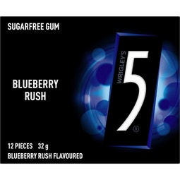 5 Gum Blueberry Rush Sugar Free Chewing Gum 32g image
